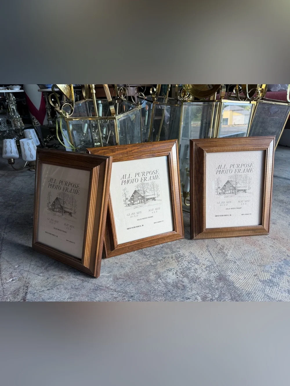 3 vintage Fordyce Picture Frame Co. solid wood frame